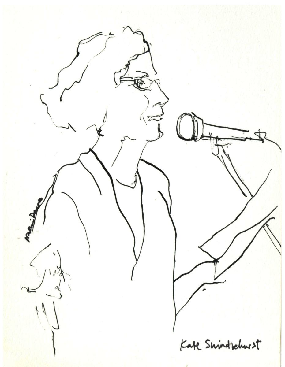pen drawing of Kate Swindlehurst