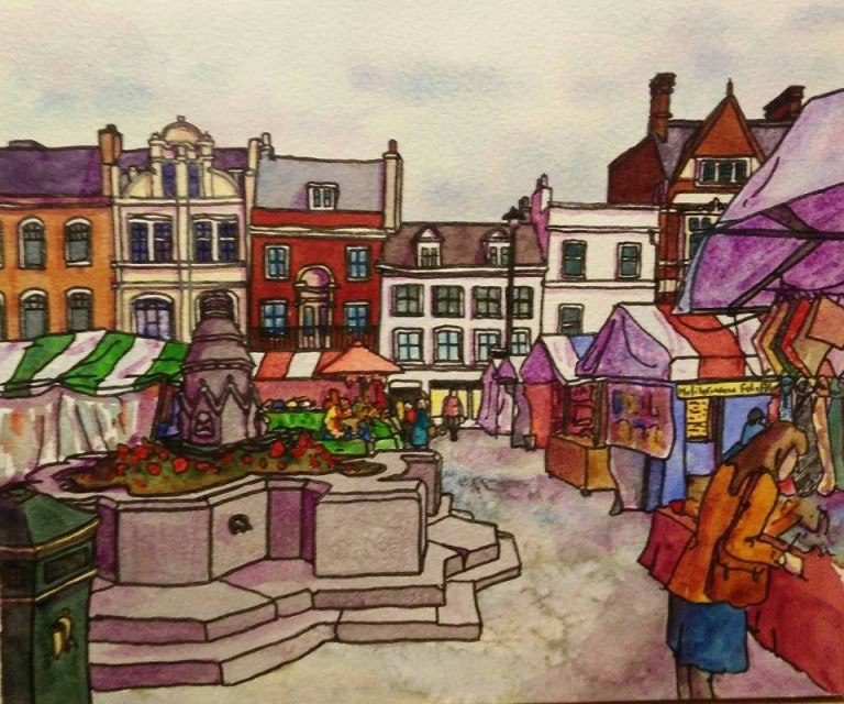 Market fountain, Cambridge Naomi Davies Art