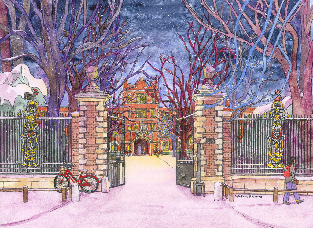 Jesus gates in the snow Naomi Davies Art